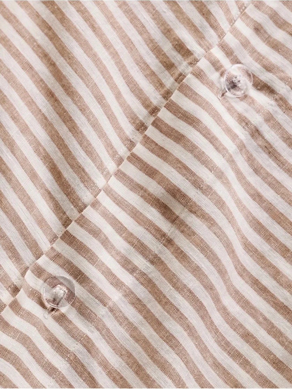 Quince NWOT European Linen Duvet Cover Set in Latte and White Stripe King 988